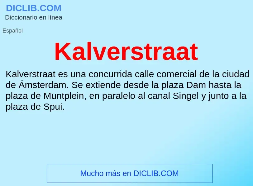 What is Kalverstraat - definition