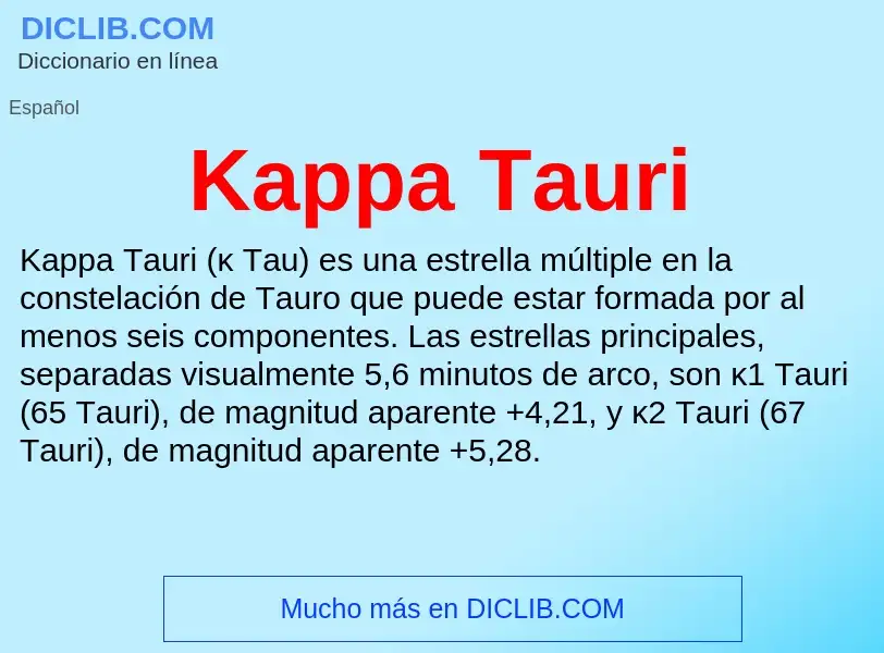 O que é Kappa Tauri - definição, significado, conceito