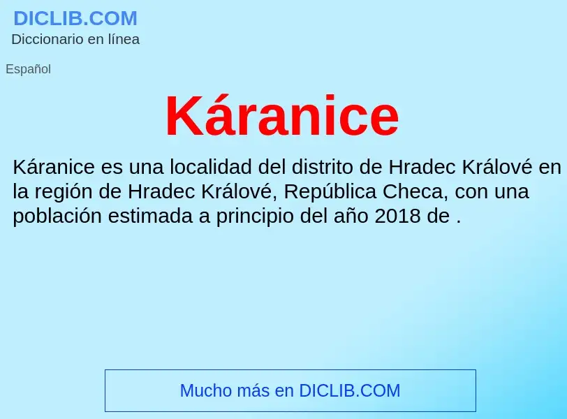 Τι είναι Káranice - ορισμός