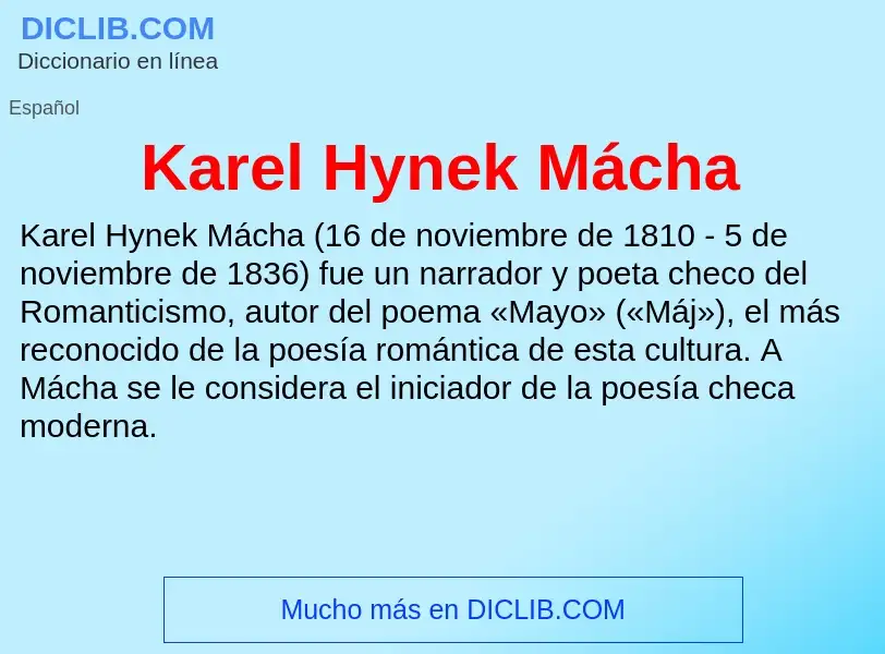 Wat is Karel Hynek Mácha - definition