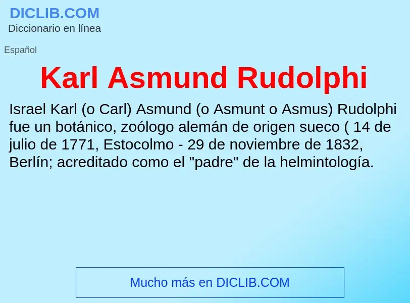 Τι είναι Karl Asmund Rudolphi - ορισμός