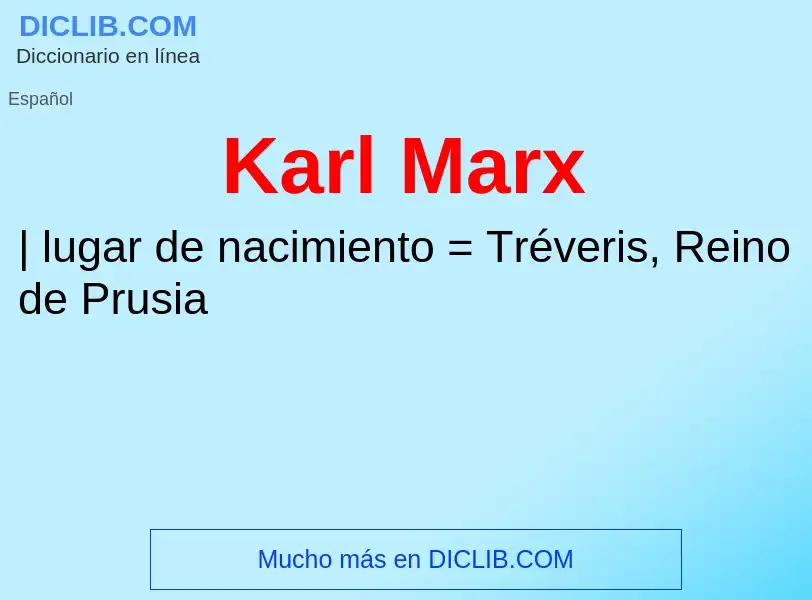 What is Karl Marx - meaning and definition