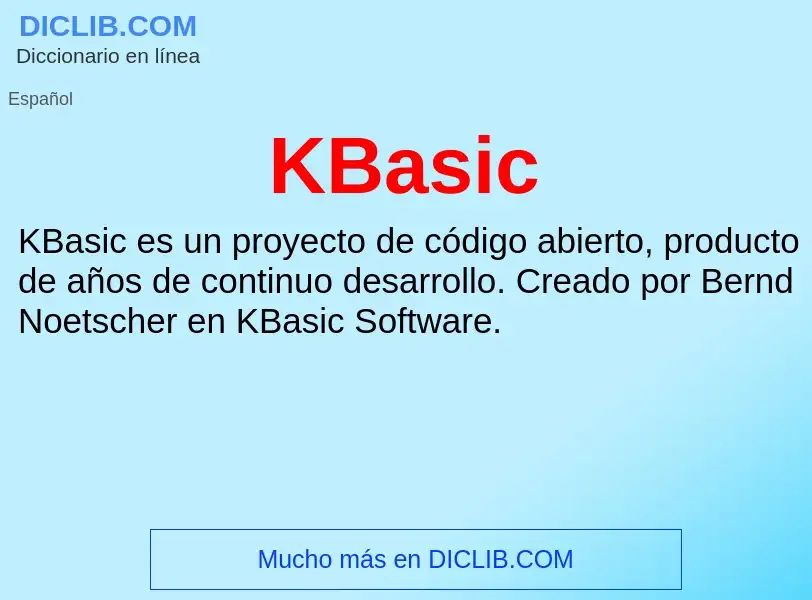 Что такое KBasic - определение