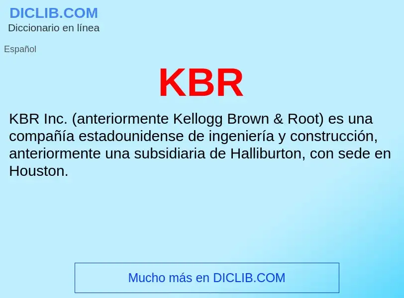 Wat is KBR - definition