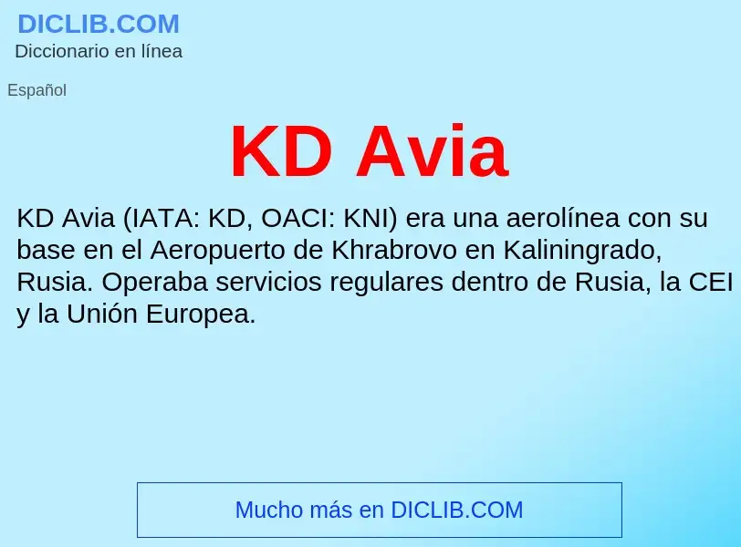 What is KD Avia - definition