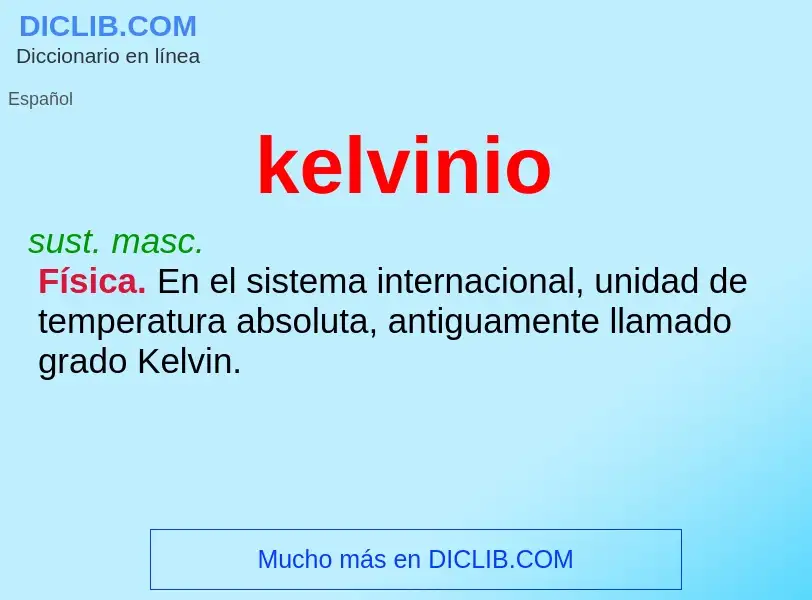 What is kelvinio - definition