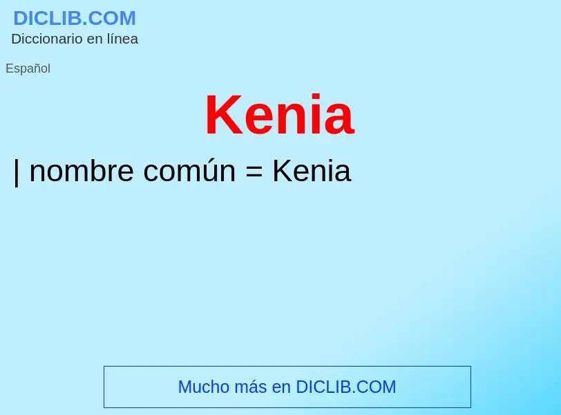 ¿Qué es Kenia? - significado y definición