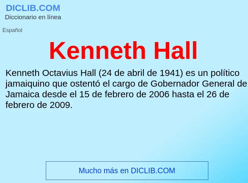 What is Kenneth Hall - definition