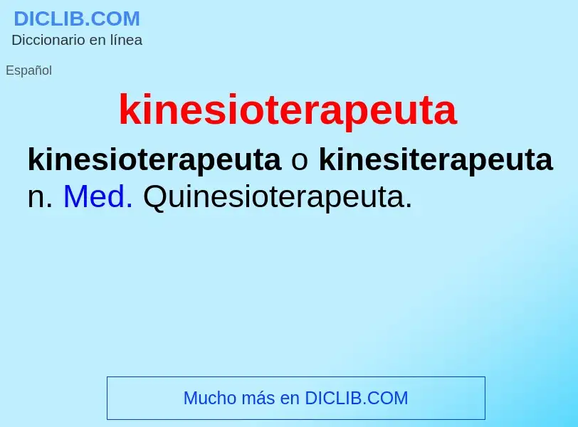 Τι είναι kinesioterapeuta - ορισμός