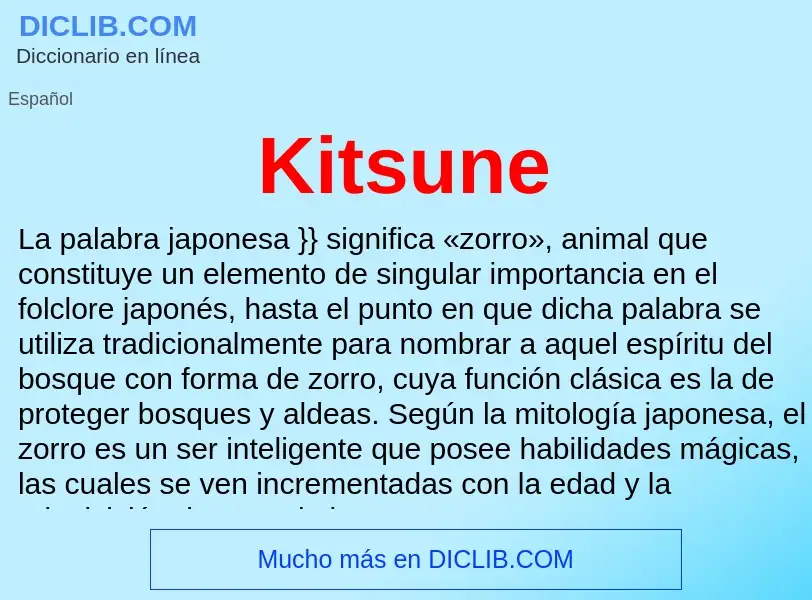 ¿Qué es Kitsune? - significado y definición