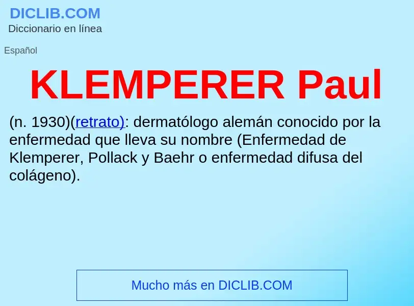 Что такое KLEMPERER Paul - определение