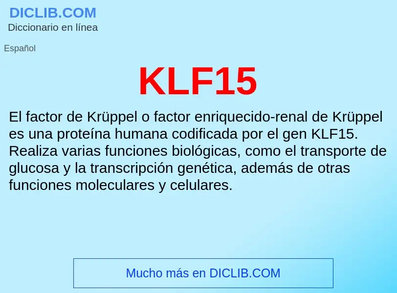 What is KLF15 - meaning and definition