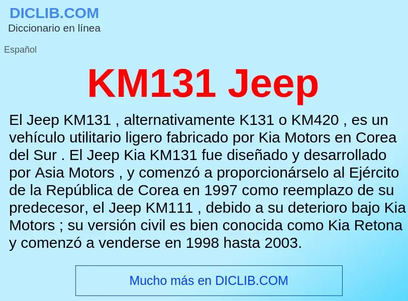 Τι είναι KM131 Jeep - ορισμός