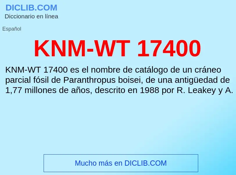 ¿Qué es KNM-WT 17400? - significado y definición