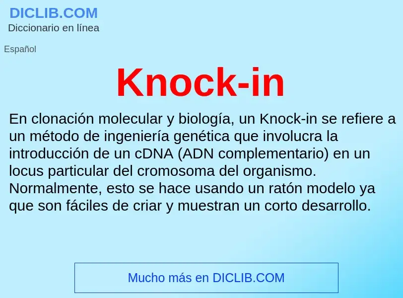 ¿Qué es Knock-in? - significado y definición