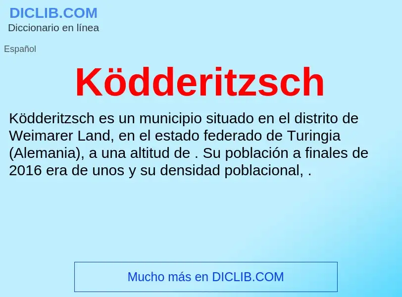 What is Ködderitzsch - definition