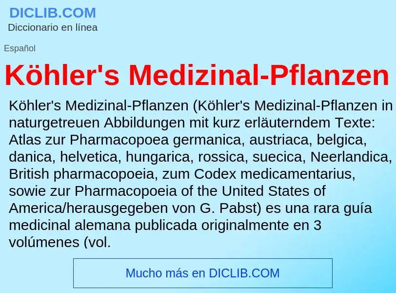 Τι είναι Köhler's Medizinal-Pflanzen - ορισμός