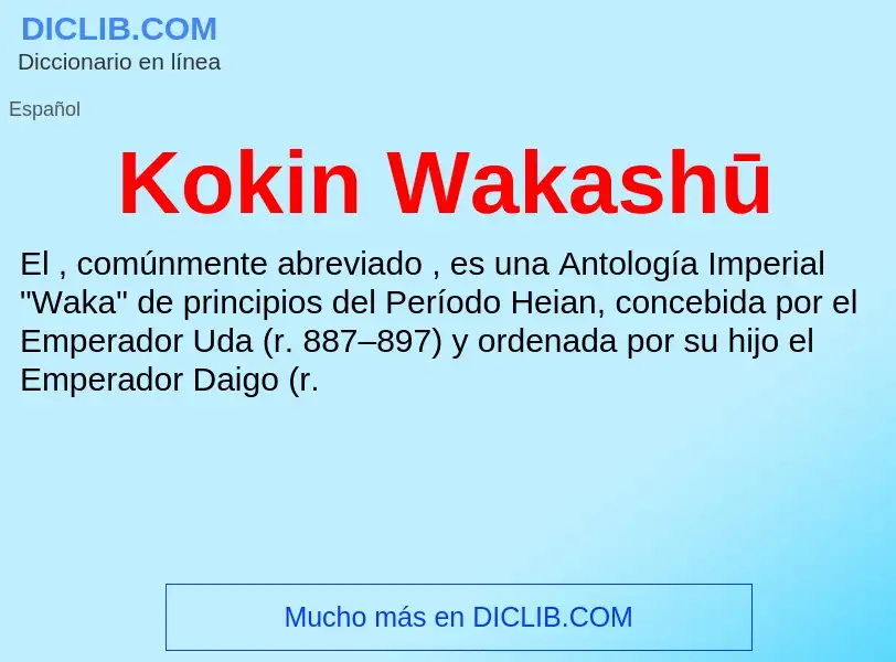 What is Kokin Wakashū - meaning and definition