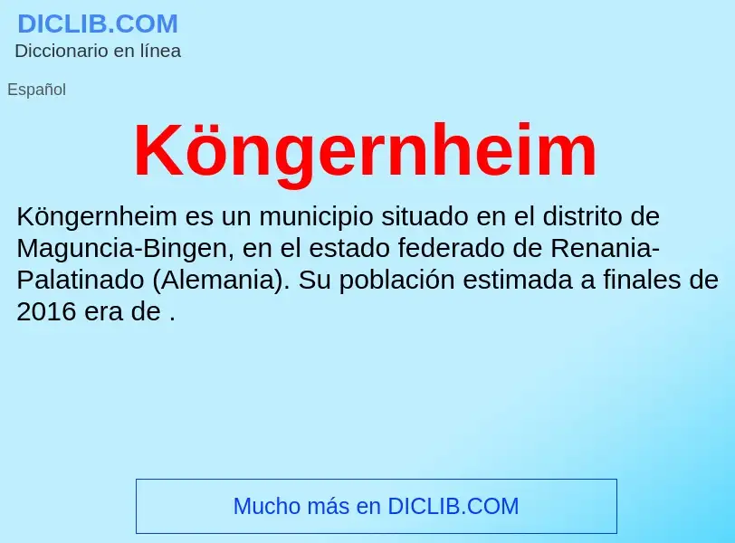 What is Köngernheim - definition