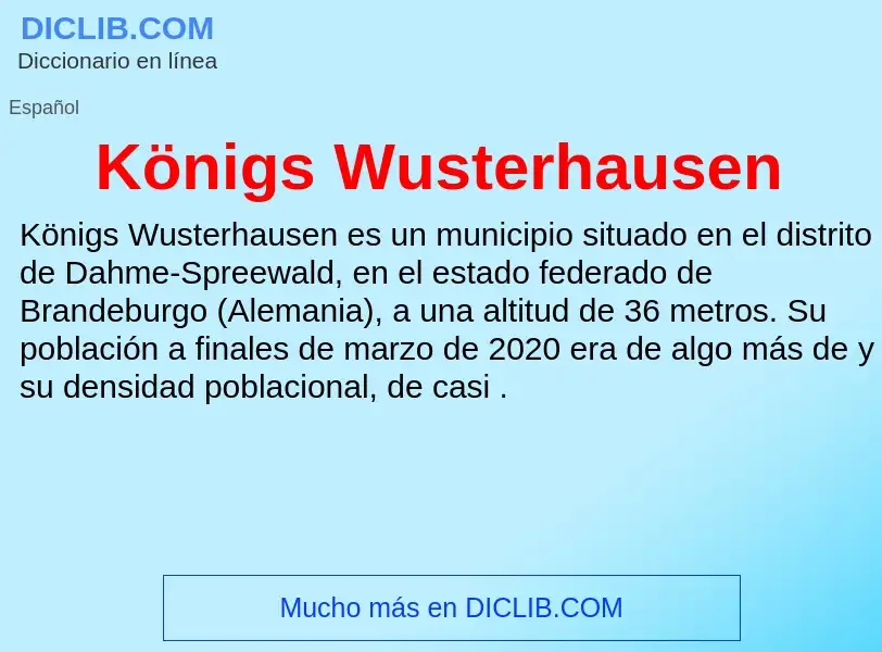 What is Königs Wusterhausen - definition