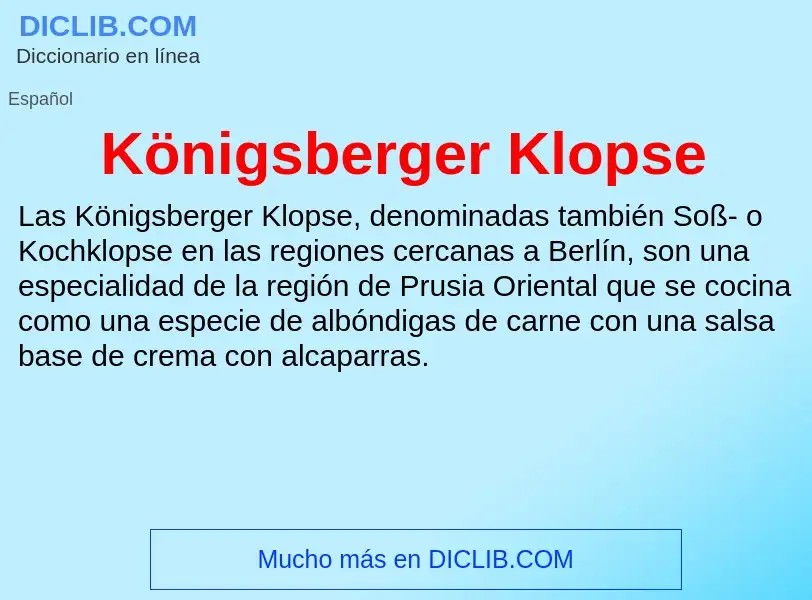 Τι είναι Königsberger Klopse - ορισμός