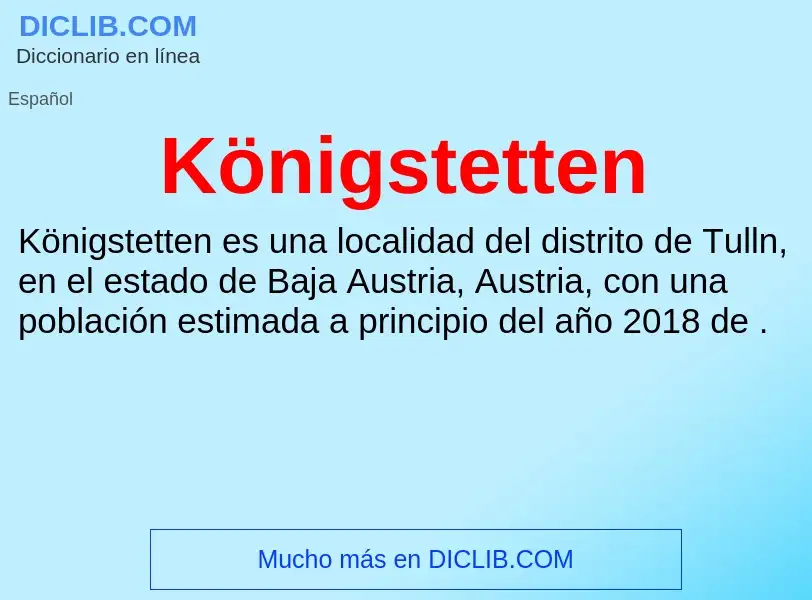 Τι είναι Königstetten - ορισμός