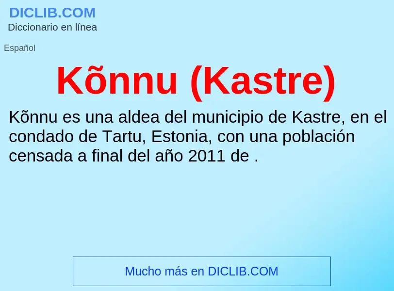 What is Kõnnu (Kastre) - definition