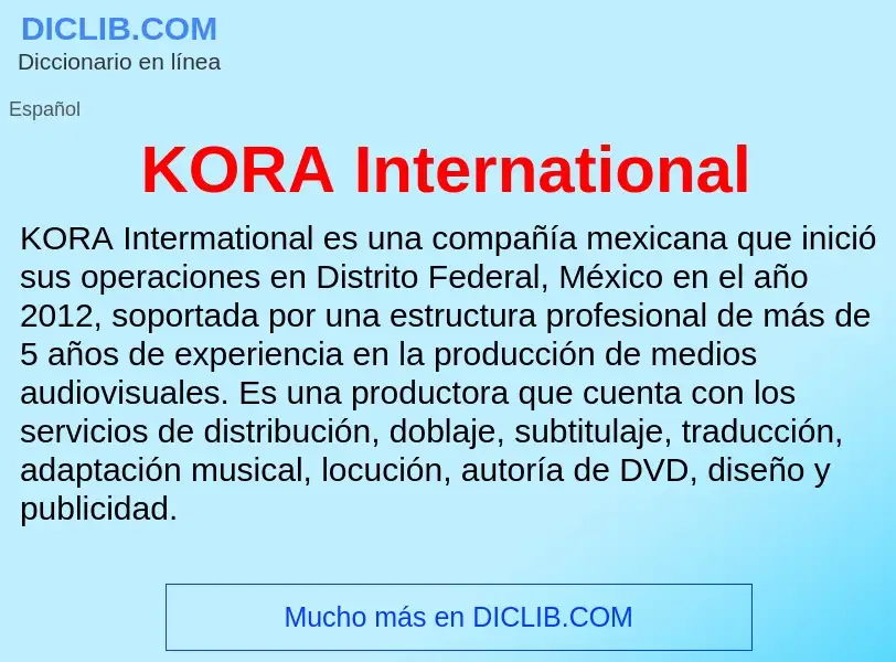 What is KORA International - definition