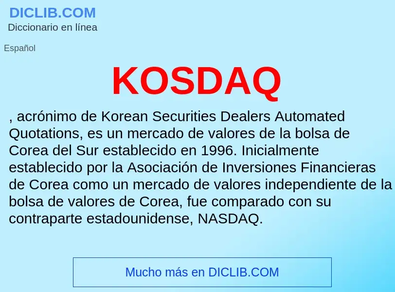 Что такое KOSDAQ - определение