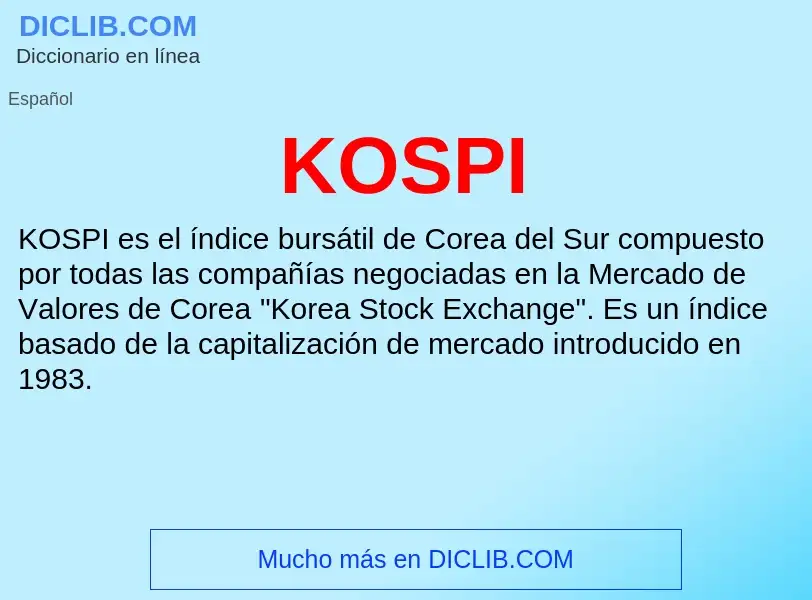 What is KOSPI - definition