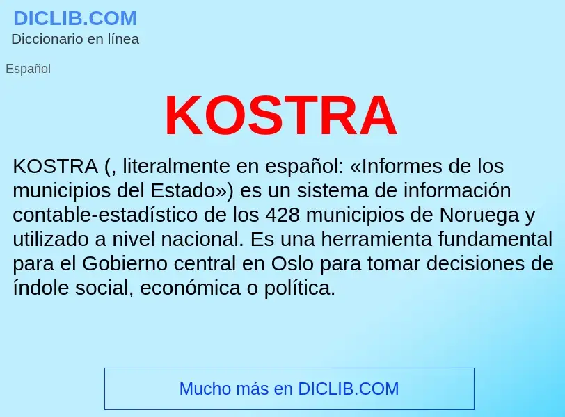 What is KOSTRA - definition