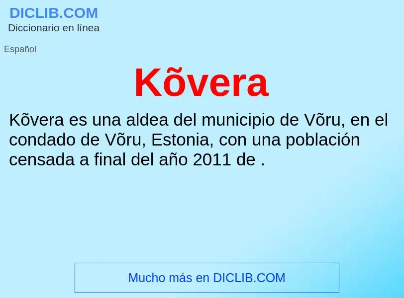 What is Kõvera - definition