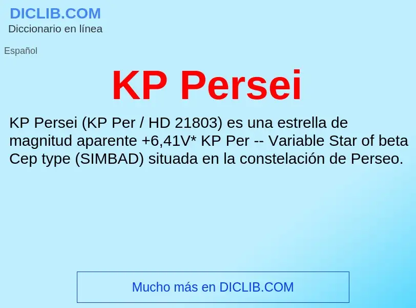 Wat is KP Persei - definition