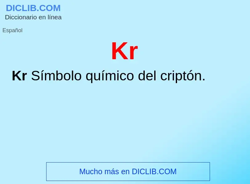 ¿Qué es Kr? - significado y definición