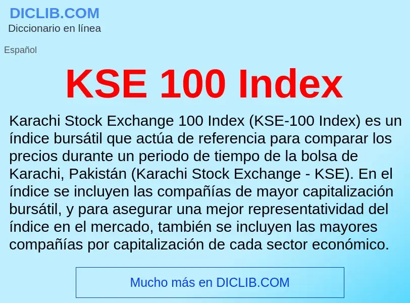 Что такое KSE 100 Index - определение