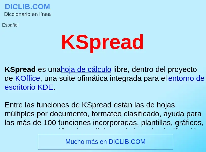 What is KSpread  - definition