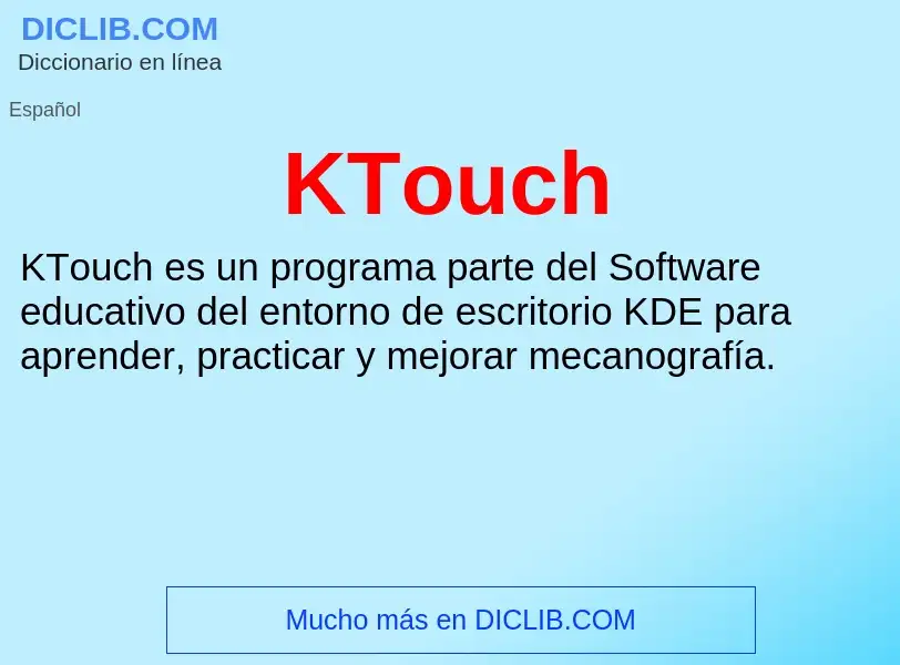 Τι είναι KTouch - ορισμός