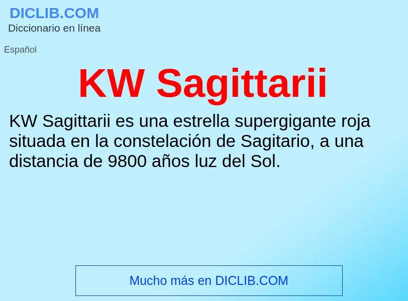 What is KW Sagittarii - definition