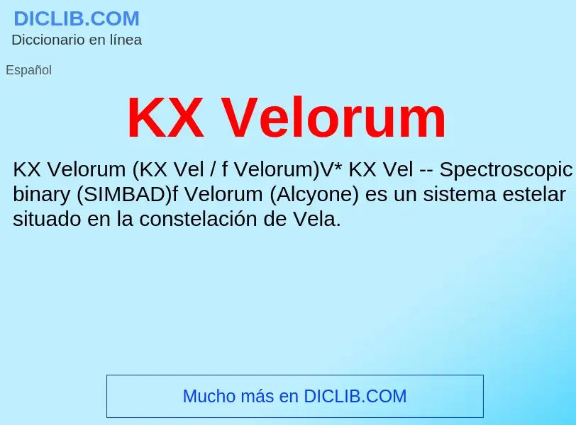 What is KX Velorum - definition