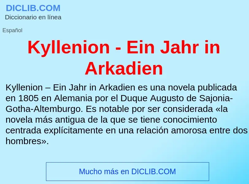 Τι είναι Kyllenion - Ein Jahr in Arkadien - ορισμός