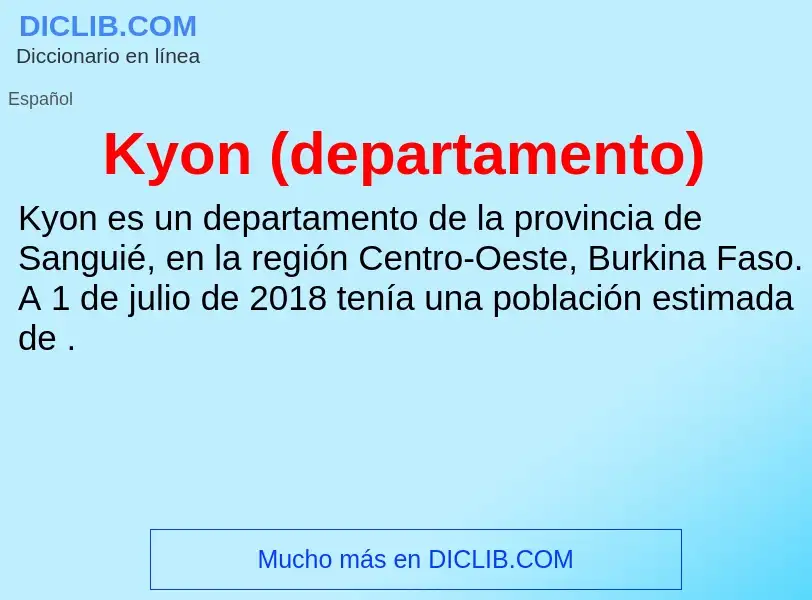 Τι είναι Kyon (departamento) - ορισμός