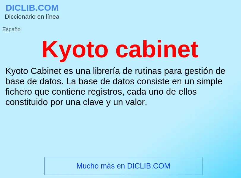 Τι είναι Kyoto cabinet - ορισμός