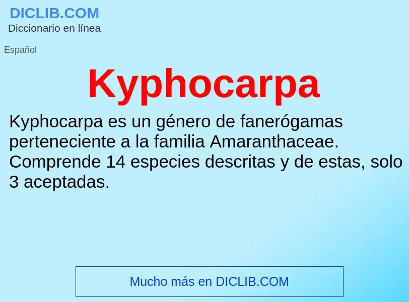 Τι είναι Kyphocarpa - ορισμός