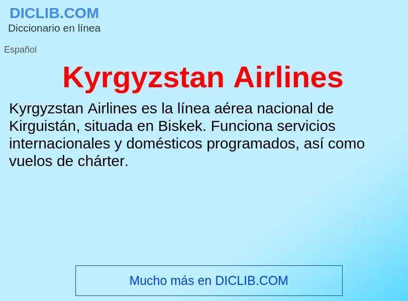 Τι είναι Kyrgyzstan Airlines - ορισμός