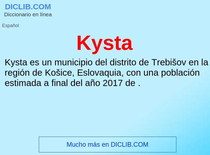 What is Kysta - definition