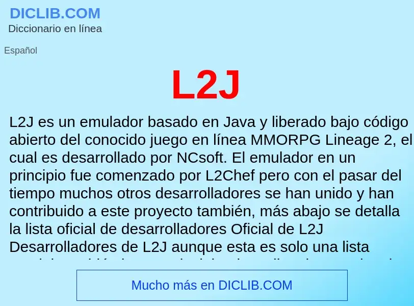 O que é L2J - definição, significado, conceito