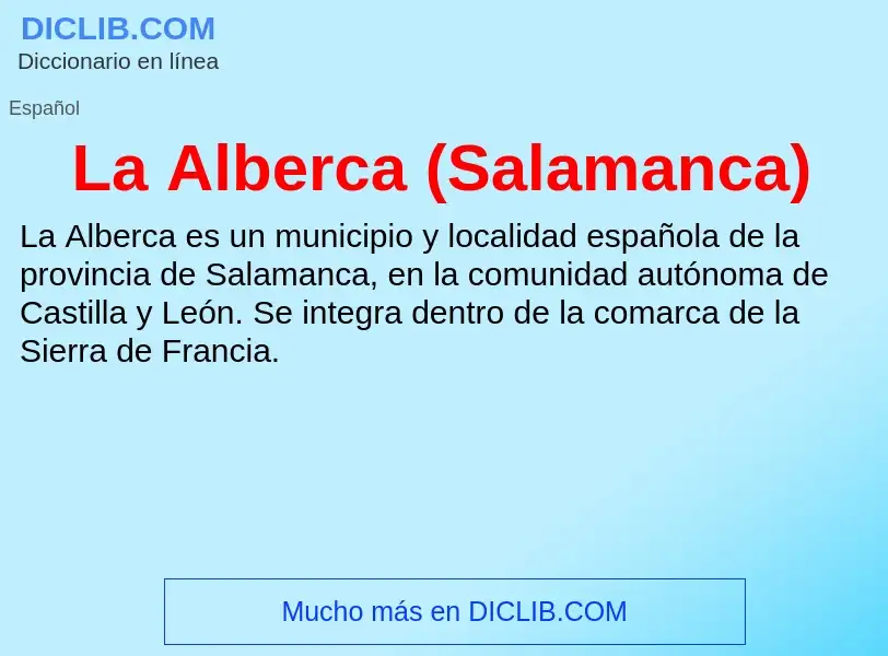 What is La Alberca (Salamanca) - definition