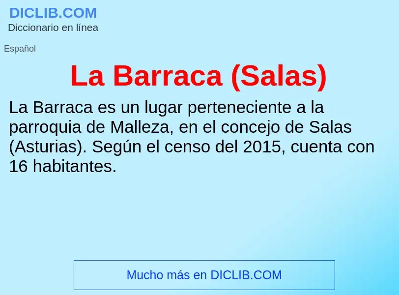 What is La Barraca (Salas) - definition