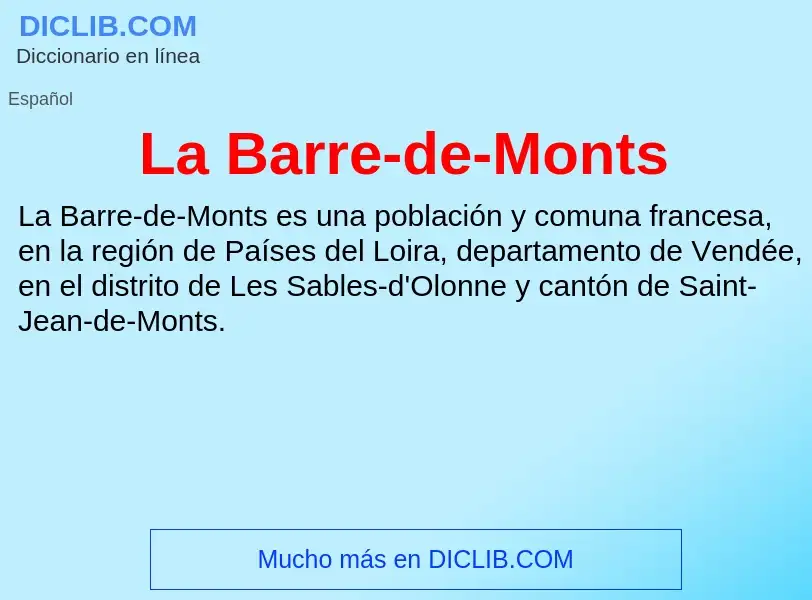 What is La Barre-de-Monts - definition