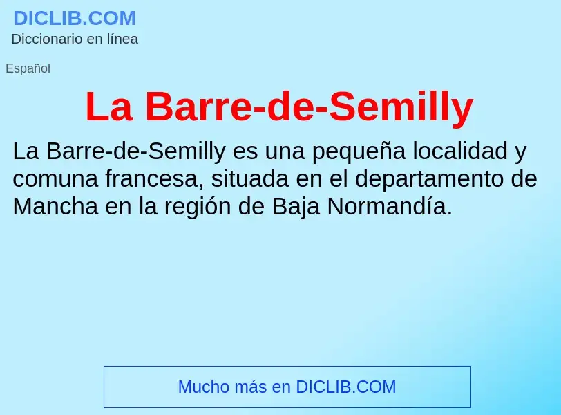 What is La Barre-de-Semilly - definition